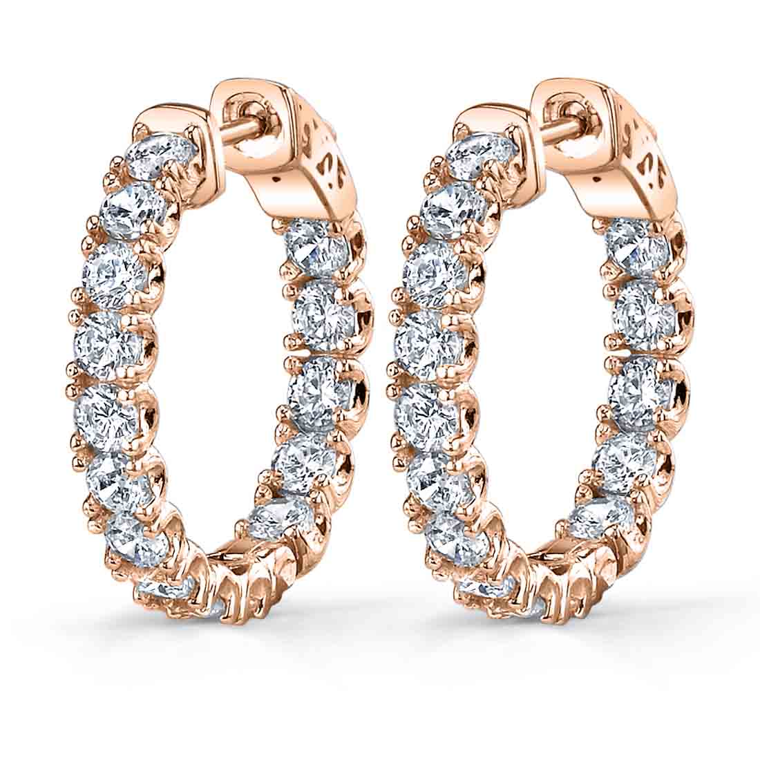 rose gold extra thick diamond huggie earrings