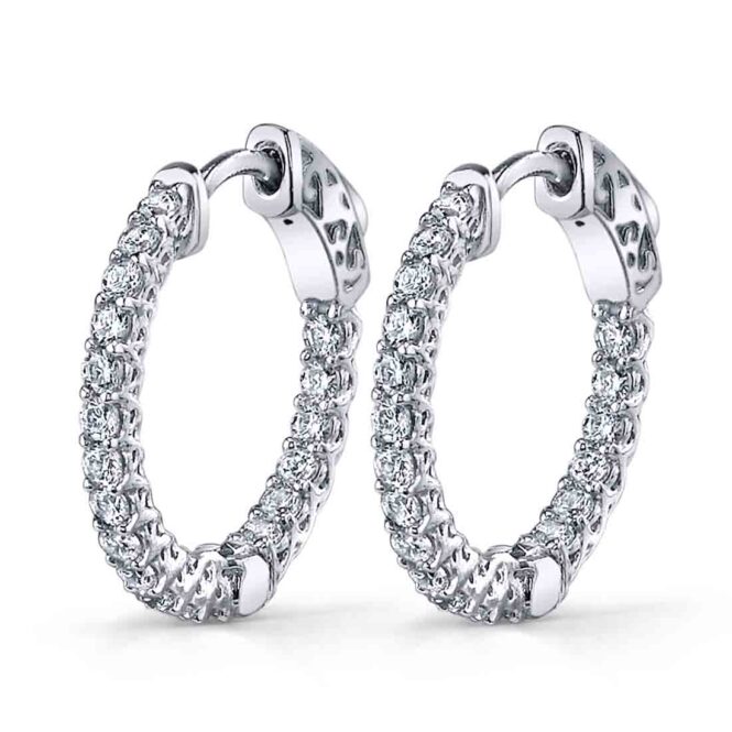 white gold diamond hoop earrings