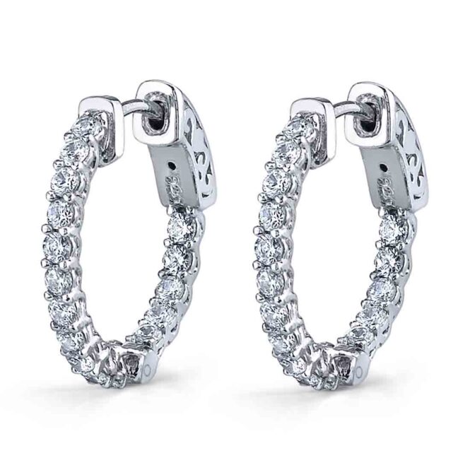 white gold classic huggie hoop earrings