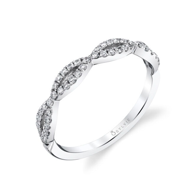 white gold classic spiral wedding ring