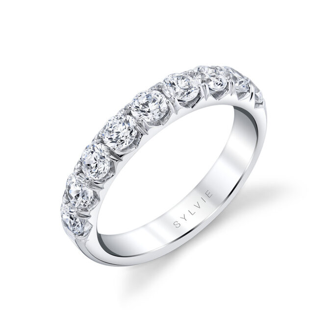 Rose gold, thick classic diamond wedding ring