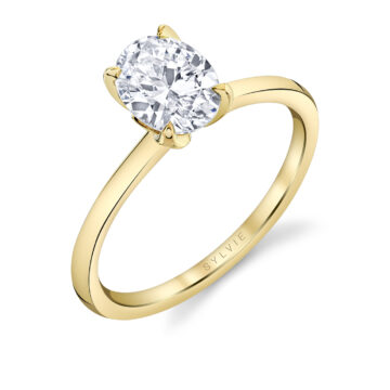 White Gold Tulira Solitaire Petal Prong Engagement Ring - Fawn