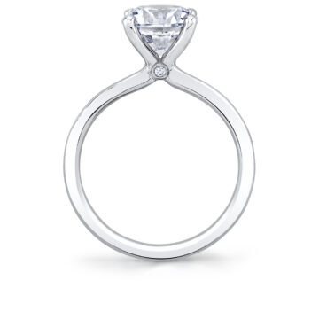 White Gold Round Cut Solitaire Engagement Ring - Sutton