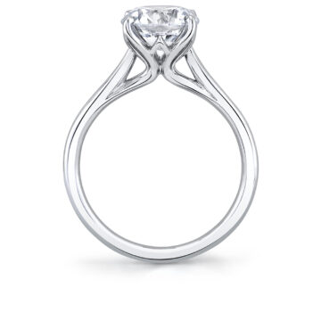 White Gold Tulira Solitaire Petal Prong Engagement Ring - Amber