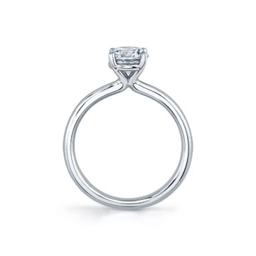 White Gold Round Cut Solitaire Engagement Ring - Hestia