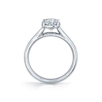 White Gold Round Cut Solitaire Engagement Ring - Allison