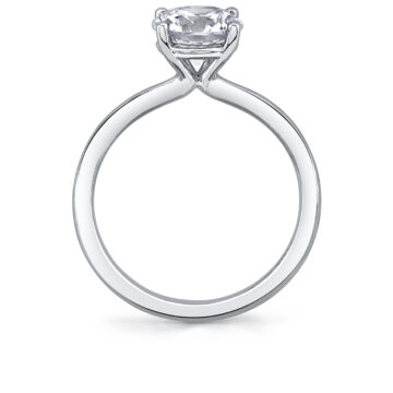 White Gold Round Cut Solitaire Engagement Ring - Blake