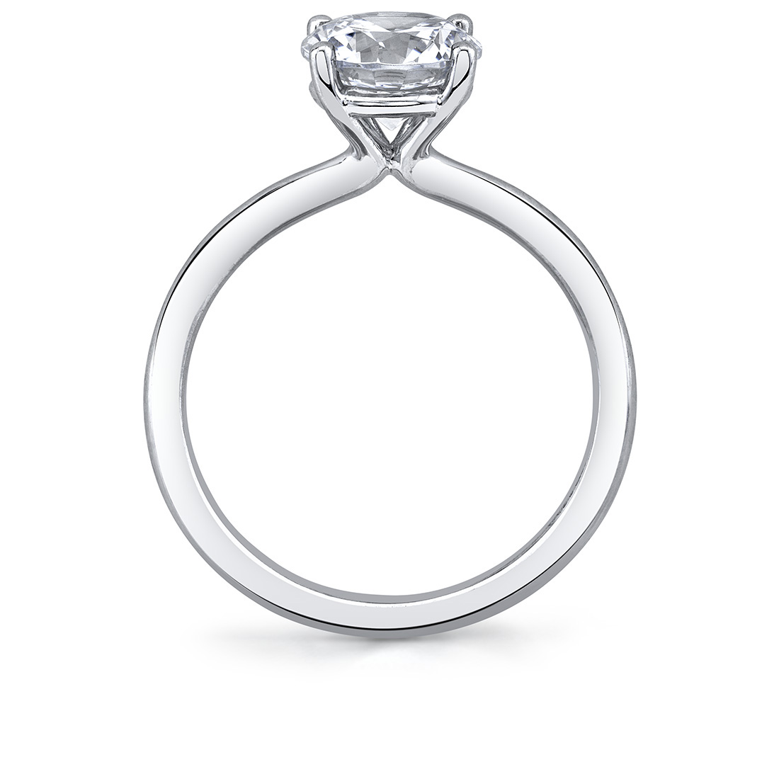 white gold solitaire engagement ring profile view