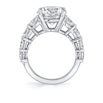 White Gold Round Cut Thick Classic Engagement Ring - Constance