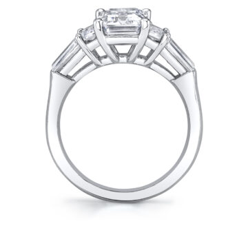 White Gold Emerald Cut Five Stone Engagement Ring - Bree