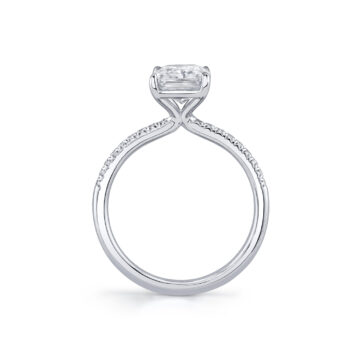 White Gold Radiant Cut Classic Engagement Ring - Roux