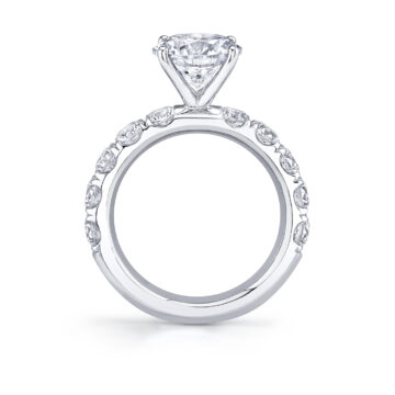 White Gold Round Cut Classic Engagement Ring - Octavie