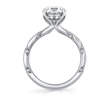 White Gold Tulira Twist Diamond Engagement Ring - Hazel