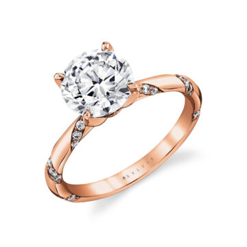 White Gold Tulira Twist Diamond Engagement Ring - Hazel