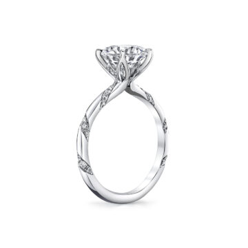 White Gold Tulira Twist Diamond Engagement Ring - Hazel