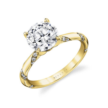White Gold Tulira Twist Diamond Engagement Ring - Hazel