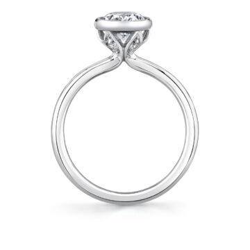 White Gold Tulira Bezel Set Solitaire Engagement Ring - Iris