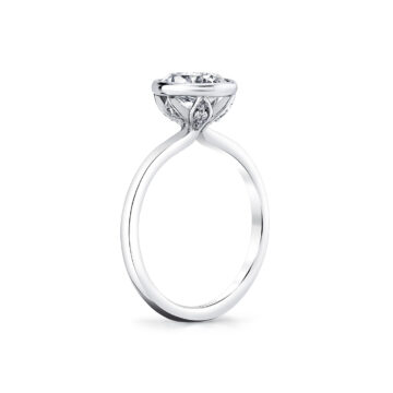 White Gold Tulira Bezel Set Solitaire Engagement Ring - Iris
