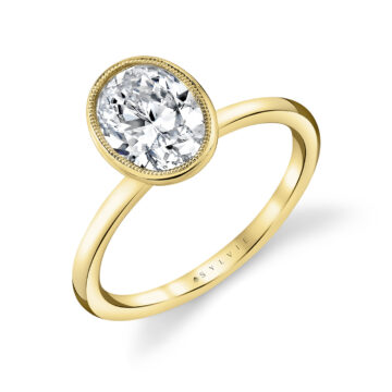 White Gold Tulira Bezel Set Solitaire Engagement Ring - Iris