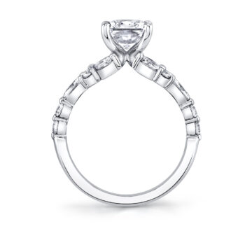 White Gold Tulira Diamond Butterfly Engagement Ring - Lilac