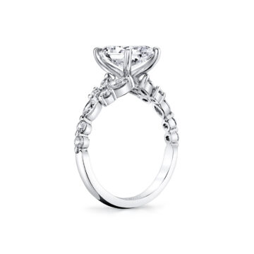 White Gold Tulira Diamond Butterfly Engagement Ring - Lilac