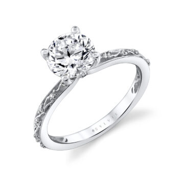 Yellow Gold Tulira Flower and Vine Engagement Ring - Fauna