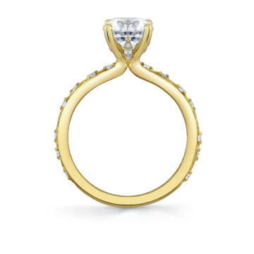 Yellow Gold Tulira Flower and Vine Engagement Ring - Fauna