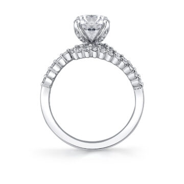 White Gold Tulira Double Crossover Engagement Ring - River