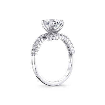 White Gold Tulira Double Crossover Engagement Ring - River