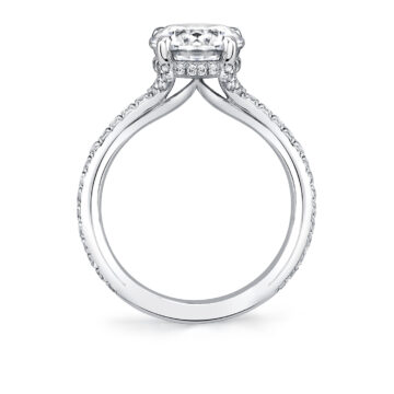 White Gold Iconelle Hidden Halo Engagement Ring - Reign