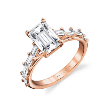 White Gold Iconelle Baguette Engagement Ring - Gwen