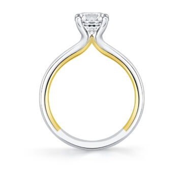 Yellow Gold Iconelle Solitaire Two Tone Engagement Ring - Cecily