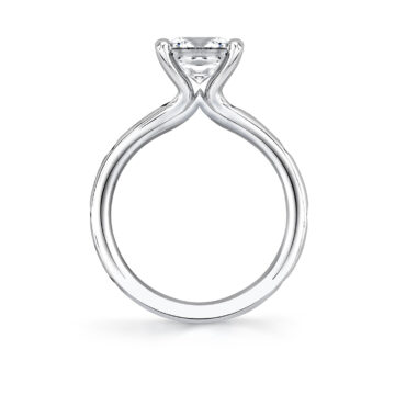 White Gold Iconelle Flush Set Princess Engagement Ring - Elizabeth