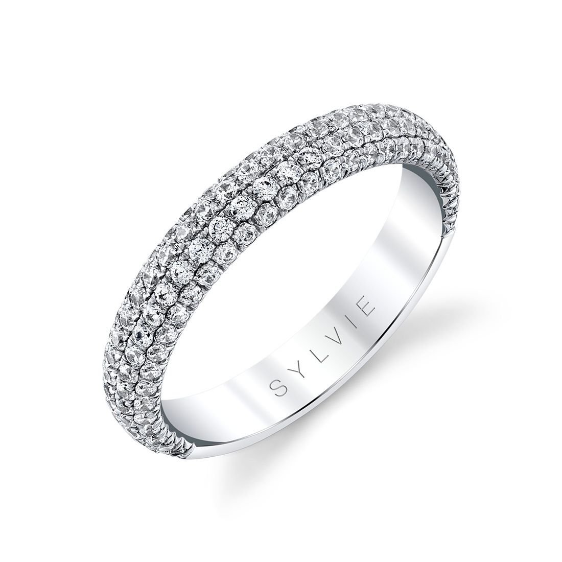 thick pave diamond wedding ring