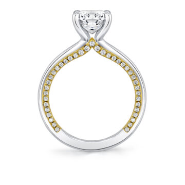 Yellow Gold Iconelle Solitaire Two Tone Engagement Ring - Diana