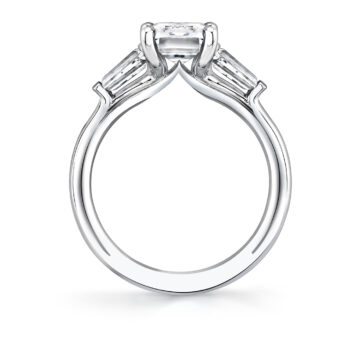 White Gold Iconelle Solitaire Three Stone Engagement Ring - Evelyn