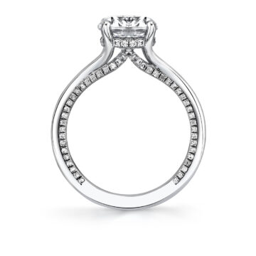 White Gold Iconelle Solitaire Hidden Halo Engagement Ring - Tilda