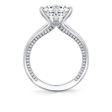 White Gold Iconelle Solitaire Compass Set Engagement Ring - Kate