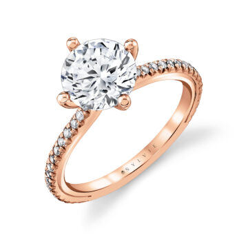 White Gold Iconelle Compass Set Engagement Ring - Uma