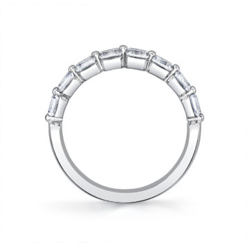 White Gold Shared Prong Baguette Wedding Ring