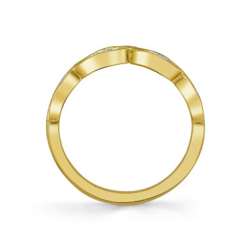 Yellow Gold Tulira Leaf Marquise Diamond Wedding Ring