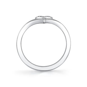 White Gold Tulira Diamond Leaf Curved Wedding Ring