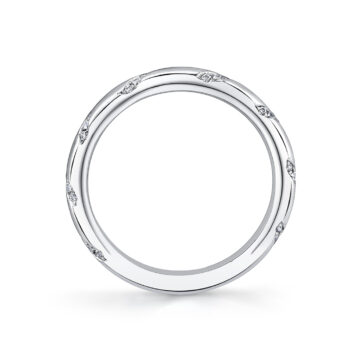 White Gold Iconelle Flush Set Spiral Wedding Ring - Jackie