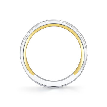 Yellow Gold Iconelle Two Tone Flush Set Pear Wedding Ring - Drew