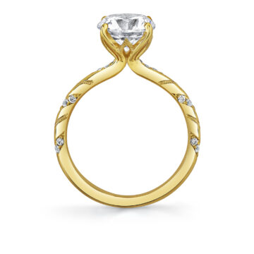 Yellow Gold Tulira Twist Diamond Engagement Ring - Delphine
