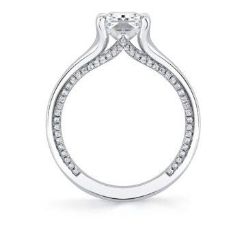 White Gold Iconelle Solitaire Shell Taper Engagement Ring - Beatrix