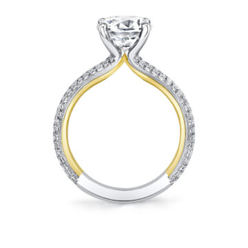 Yellow Gold Iconelle Micropavé Two Tone Engagement Ring - Winona