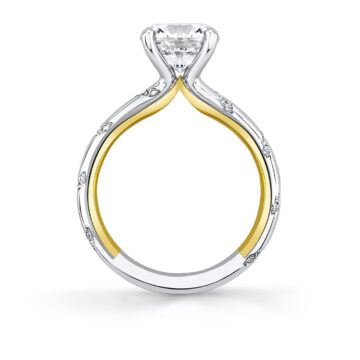 Yellow Gold Iconelle Flush Set Spiral Engagement Ring - Jackie