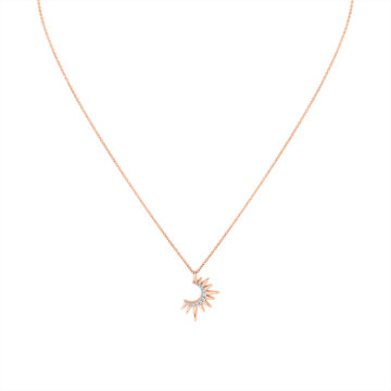 Yellow Gold Solaz Open Sun Diamond Necklace