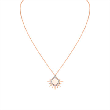 Yellow Gold Solaz Shell Sun Diamond Pendant